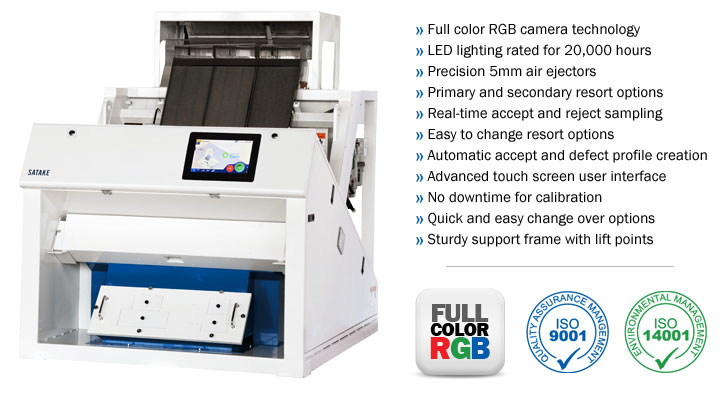 Full Color RGB Sorter Optical Sorting Machine - Satake RNEZS
