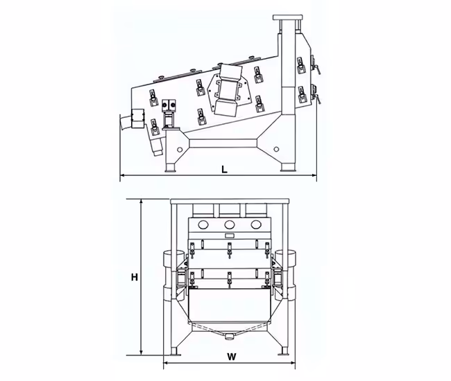 Satake Milling Separator - Dimensional drawings